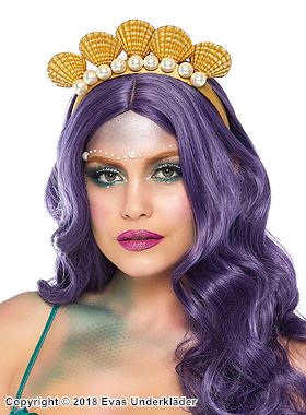Mermaid, costume headband, pearls, seashells